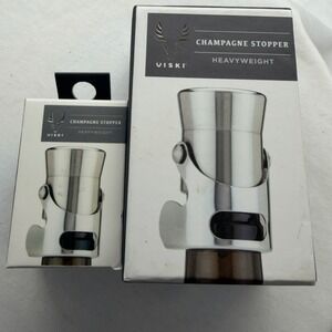 Viski Heavyweight Champagne Stoppers Stainless Steel Professional‎ Bottle Sealer